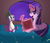 Size: 2816x2400 | Tagged: safe, artist:thenornonthego, spike, twilight sparkle, dragon, pony, unicorn, g4, bed, book, magic, reading, telekinesis, unicorn twilight