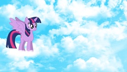 Size: 1920x1080 | Tagged: safe, artist:kigaroth, artist:radiant--eclipse, edit, twilight sparkle, alicorn, pony, g4, cloud, cloudy, twilight sparkle (alicorn), vector, wallpaper, wallpaper edit