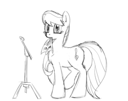 Size: 843x671 | Tagged: safe, artist:nasse, octavia melody, earth pony, pony, g4, female, music stand, solo