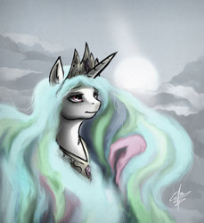 Size: 856x933 | Tagged: safe, artist:slawomiro, princess celestia, pony, g4, female, solo