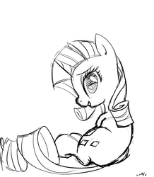 Size: 786x900 | Tagged: safe, artist:nasse, rarity, pony, g4, female, monochrome, sketch, solo