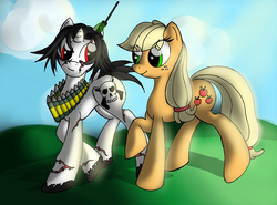 Size: 3654x2700 | Tagged: safe, artist:malamol, applejack, oc, g4