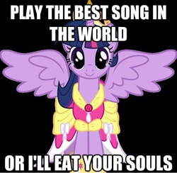 Size: 625x609 | Tagged: safe, twilight sparkle, alicorn, pony, g4, clothes, crown, dress, tenacious d, tribute, twilight sparkle (alicorn)