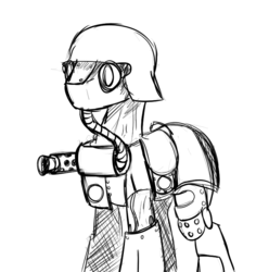 Size: 729x736 | Tagged: safe, artist:nasse, ponified, return to castle wolfenstein, über-soldat