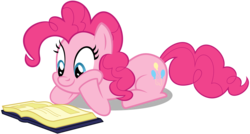 Size: 11215x6000 | Tagged: safe, artist:janocota, pinkie pie, g4, absurd resolution, book, simple background, transparent background, vector