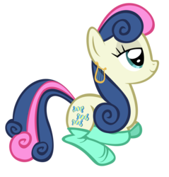 Size: 2000x2090 | Tagged: safe, artist:squishypony, bon bon, sweetie drops, earth pony, pony, g4, clothes, cutie mark, earring, female, hooves, mare, piercing, simple background, smiling, socks, solo, transparent background, vector