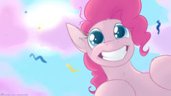 Size: 1280x720 | Tagged: safe, artist:cobaltsnow, pinkie pie, earth pony, pony, g4, female, solo, wallpaper