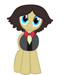 Size: 5072x5931 | Tagged: safe, artist:sofunnyguy, pony, absurd resolution, adventure time, bowtie, c:, clothes, cute, glasses, head tilt, ice king, looking at you, male, ponified, simon petrikov, smiling, solo