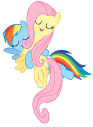 Size: 700x960 | Tagged: safe, artist:astrumspark, artist:rhubarb-leaf, edit, fluttershy, rainbow dash, g4, duo, eyes closed, holding, hug, simple background, transparent background, vector