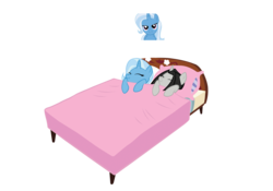 Size: 8000x5600 | Tagged: safe, artist:sofunnyguy, trixie, oc, g4, absurd resolution, bed, canon x oc, dream