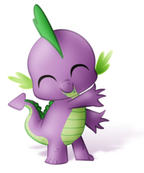 Size: 2285x2753 | Tagged: safe, artist:nicolaykoriagin, spike, dragon, g4, cute, eyes closed, high res, male, simple background, smiling, solo, spikabetes, transparent background