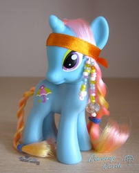 Size: 516x640 | Tagged: safe, artist:starsong, dewdrop dazzle, g4, beads, brushable, hippie, toy
