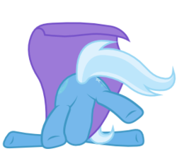 Size: 342x303 | Tagged: safe, artist:fehlung, trixie, pony, unicorn, g4, faceplant, featureless crotch, female, mare, simple background, solo, svg, transparent background, tripsie, vector