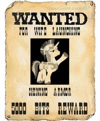 Size: 292x353 | Tagged: safe, shining armor, g4, epic wife tossing, helmet, wanted poster