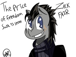 Size: 1024x768 | Tagged: safe, artist:vipor, final fantasy, final fantasy vii, grin, ponified, tactical turtleneck, zack fair