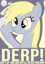 Size: 900x1264 | Tagged: safe, derpy hooves, pegasus, pony, g4, bubble, derp, female, herpaderp, mare, poster, solo