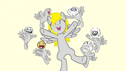 Size: 900x506 | Tagged: dead source, safe, artist:capuppy, derpy hooves, pegasus, pony, g4, bloodshot eyes, female, forever alone, happy, mare, me gusta, meme, rage face, rage guy, team, troll, trollface
