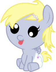 Size: 3060x3919 | Tagged: safe, artist:bloody-vikings, derpy hooves, pony, g4, :p, :t, baby, baby pony, cute, daaaaaaaaaaaw, derpabetes, diaper, female, filly, foal, high res, hnnng, simple background, sitting, smiling, solo, svg, tongue out, transparent background, vector, younger