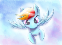 Size: 1920x1408 | Tagged: safe, artist:kiriall, rainbow dash, g4, eyes open, solo, spread wings, wings