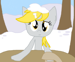 Size: 846x705 | Tagged: safe, artist:pinkielord, derpy hooves, doctor whooves, time turner, pegasus, pony, g4, female, hooves, mare, snow