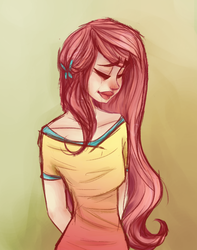 Size: 1423x1806 | Tagged: safe, artist:sorrowatthename, fluttershy, human, g4, female, humanized, solo