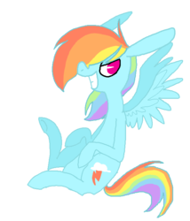 Size: 600x700 | Tagged: safe, artist:bootyhooves, rainbow dash, pony, g4, female, grin, smiling, solo