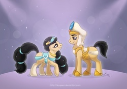 Size: 2898x2028 | Tagged: safe, artist:almairis, aladdin, disney princess, jasmine, ponified