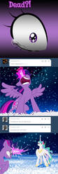 Size: 750x2248 | Tagged: safe, artist:sakuyamon, princess celestia, twilight sparkle, alicorn, pony, g4, angry, askeostwilightsparkle, female, gritted teeth, mare, rage, tumblr, twilight sparkle (alicorn)