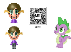 Size: 1073x788 | Tagged: safe, spike, g4, 3ds, barely pony related, humanized, mii, nintendo, qr code