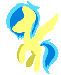 Size: 657x802 | Tagged: safe, artist:dinneroll, oc, oc only, oc:blueberry blitz, pegasus, pony, female, flying, hooves, lineless, mare, minimalist, simple background, solo, spread wings, transparent background, wings