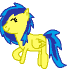 Size: 150x150 | Tagged: safe, artist:darklightningpony, oc, oc only, oc:blueberry blitz, pegasus, pony, gif, happy, non-animated gif, smiling, solo