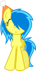Size: 3000x5916 | Tagged: safe, artist:blueblitzie, oc, oc only, oc:blueberry blitz, pegasus, pony, happy, hat, party hat, simple background, smiling, solo, transparent background, vector