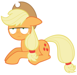 Size: 3000x2900 | Tagged: dead source, safe, artist:dcencia, idw, applejack, pony, g4, female, idw showified, prone, reaction image, simple background, solo, transparent background, unamused, unimpressed, vector