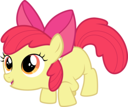 Size: 978x817 | Tagged: safe, artist:krusiu42, apple bloom, g4, adorabloom, crouching, cute, simple background, transparent background, vector