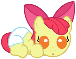 Size: 5000x3900 | Tagged: safe, artist:beavernator, edit, apple bloom, earth pony, pony, g4, baby, baby pony, diaper, simple background, vector, white background, younger