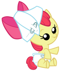 Size: 2400x2800 | Tagged: safe, artist:beavernator, apple bloom, earth pony, pony, g4, baby, baby pony, diaper, simple background, vector, white background, younger