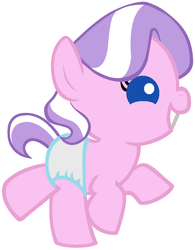 Size: 1000x1280 | Tagged: safe, artist:beavernator, diamond tiara, earth pony, pony, g4, baby, baby pony, diaper, foal, happy, simple background, smiling, vector, white background, younger
