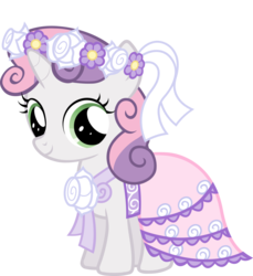 Size: 900x981 | Tagged: dead source, safe, sweetie belle, pony, a canterlot wedding, g4, bridesmaid dress, clothes, dress, female, flower filly, flower girl, flower girl dress, simple background, solo, transparent background, vector
