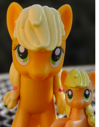 Size: 2020x2592 | Tagged: safe, applejack, g4, blind bag, figure, hatless, irl, missing accessory, photo, self ponidox, toy