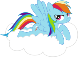 Size: 4788x3549 | Tagged: safe, artist:leopurofriki, rainbow dash, pony, g4, bedroom eyes, cloud, female, simple background, solo, transparent background, vector