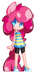 Size: 879x1761 | Tagged: safe, artist:lillynya, pinkie pie, human, g4, converse, eared humanization, humanized, shoes, simple background, skinny, solo, tailed humanization, thin, transparent background