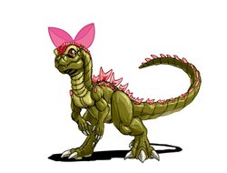 Size: 600x457 | Tagged: safe, apple bloom, kaiju, g4, female, godzilla, godzilla (series), godzilla junior, godzilla neo, kaijufied, modified, simple background, solo, species swap, white background