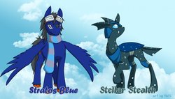 Size: 1280x725 | Tagged: safe, artist:hatii, oc, oc only, changeling, pegasus, pony