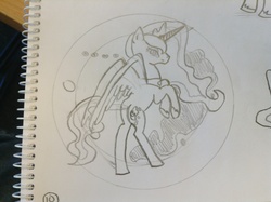 Size: 2048x1529 | Tagged: safe, artist:dassboshit, princess luna, pony, g4, female, sketch, solo, traditional art