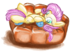 Size: 1206x875 | Tagged: safe, artist:php4, fluttershy, pony, g4, couch, female, solo