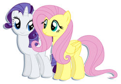 Size: 6000x4163 | Tagged: safe, artist:pastelflakes, fluttershy, rarity, g4, absurd resolution, simple background, transparent background, vector