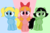Size: 9000x6000 | Tagged: safe, artist:otfor2, alicorn, pegasus, pony, absurd resolution, blossom (powerpuff girls), bubbles (powerpuff girls), buttercup (powerpuff girls), crossover, not anonfilly, not filly anon, ponified, the powerpuff girls, trio, vector