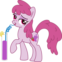 Size: 1817x1820 | Tagged: safe, artist:leopurofriki, berry punch, berryshine, g4, drink, simple background, straw, transparent background