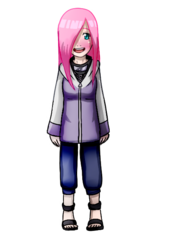 Size: 480x640 | Tagged: safe, artist:usagifriday, fluttershy, human, g4, female, humanized, hyuuga hinata, naruto, ninja, simple background, solo, transparent background