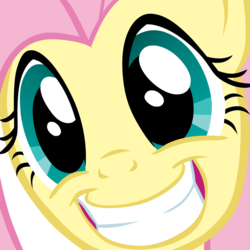 Size: 1000x1000 | Tagged: safe, fluttershy, g4, grin, reaction image, simple background, squee, transparent background, vector